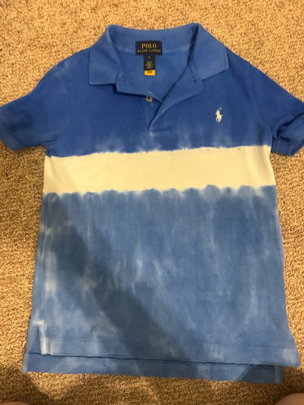 Ralph Lauren Polo Bright Blue TieDye Knit Polo